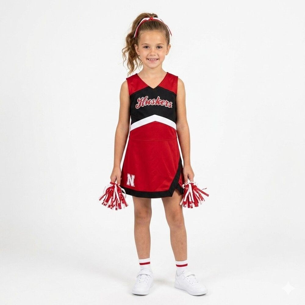 Gen2 Nebraska Cornhuskers Cheerleader Costume Outfit Girls Medium Red